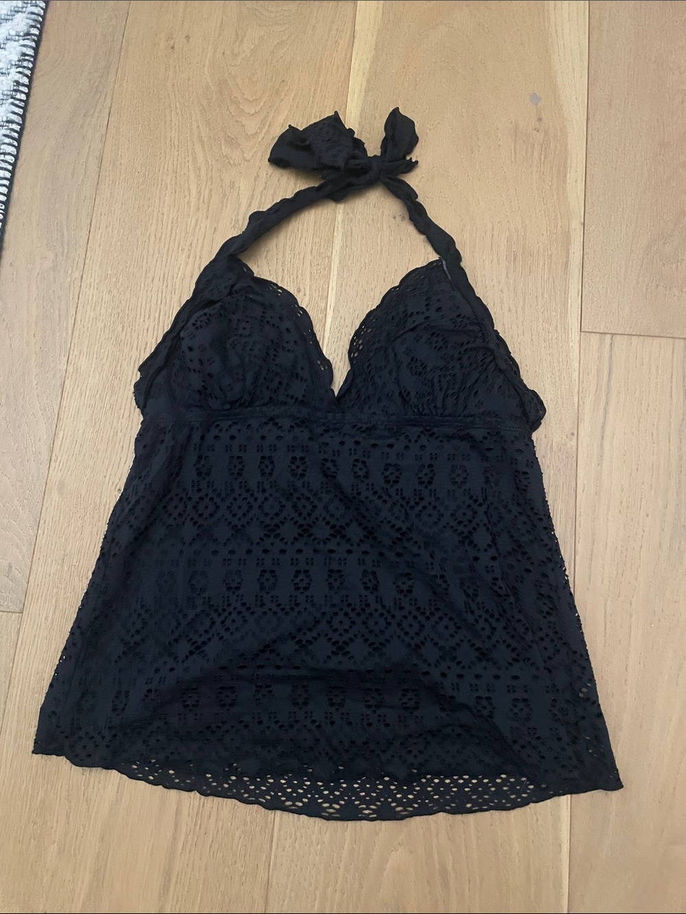 Black Halter Tankini Top